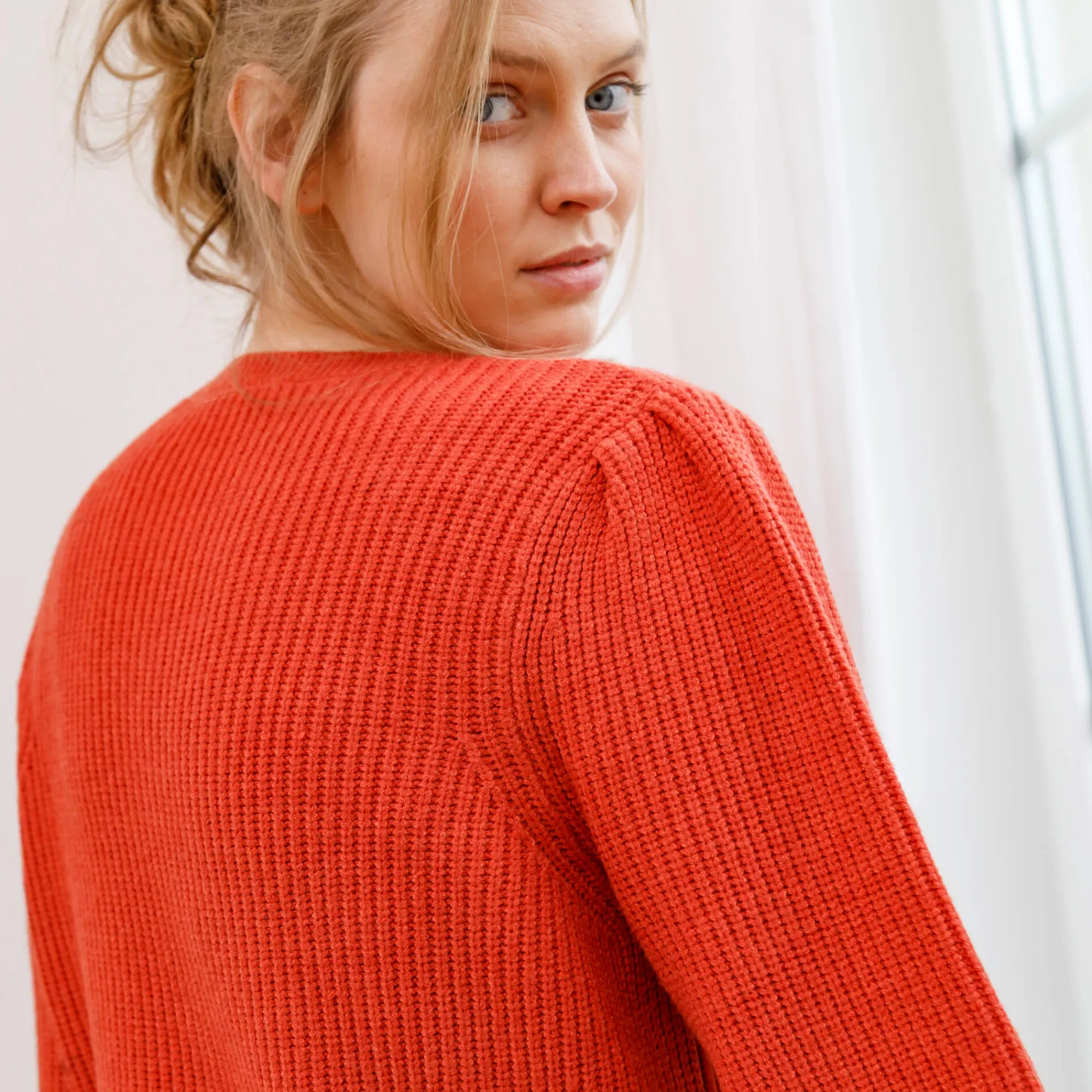 Trui En Vest<Blancheporte Tunektrui met fantasieknopen paprika