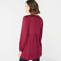Feestoutfits Dames|T-Shirt En Topje<Blancheporte Tuniek met details in macramé bordeaux