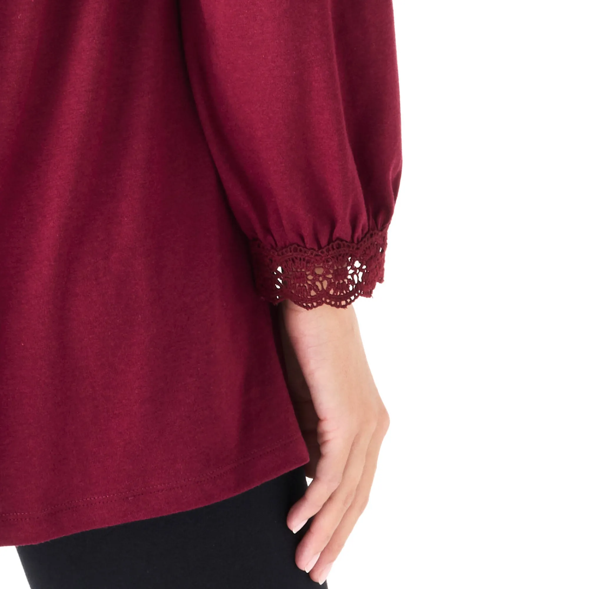 Feestoutfits Dames|T-Shirt En Topje<Blancheporte Tuniek met details in macramé bordeaux