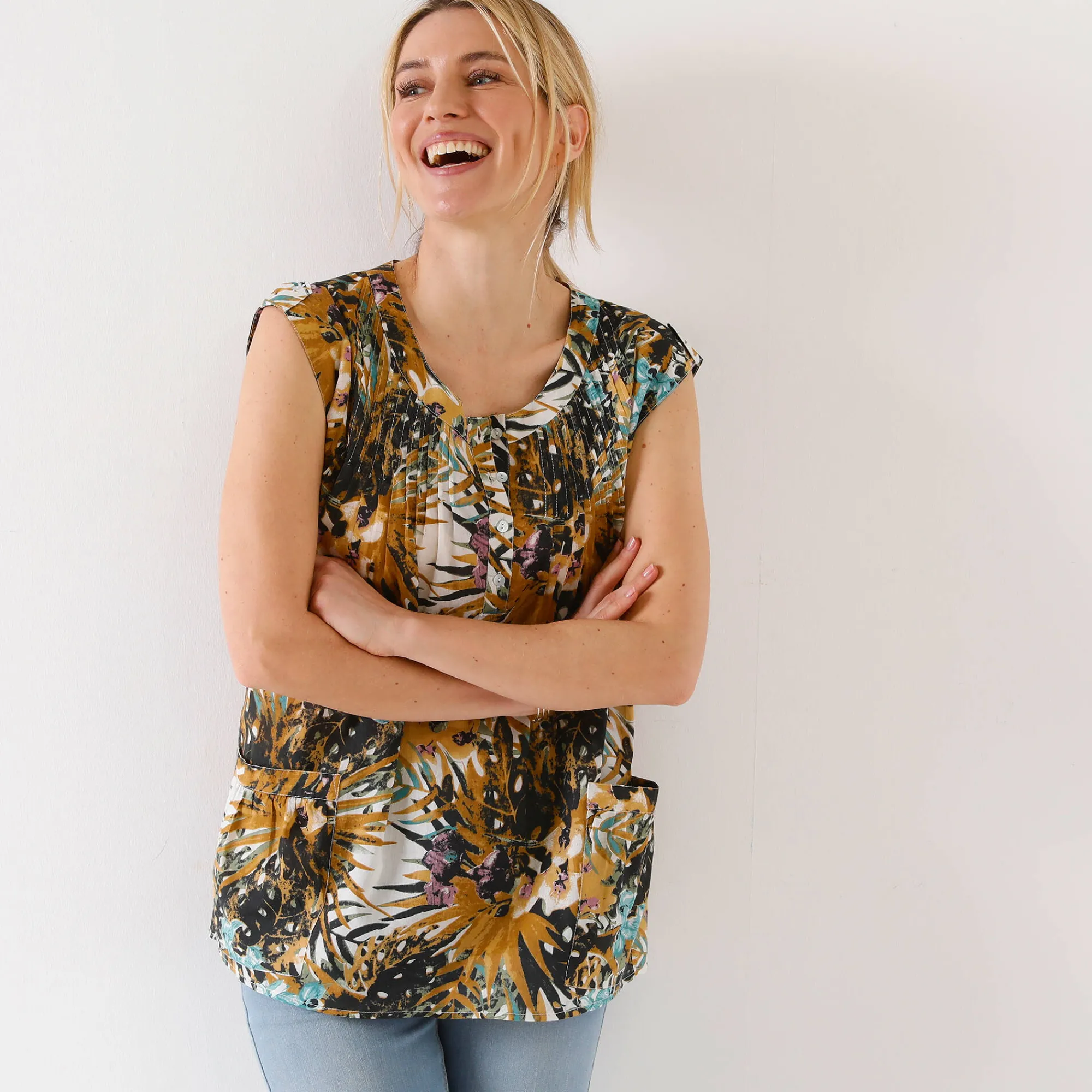 Bloes En Tuniek<Blancheporte Tuniek met exotische print honing