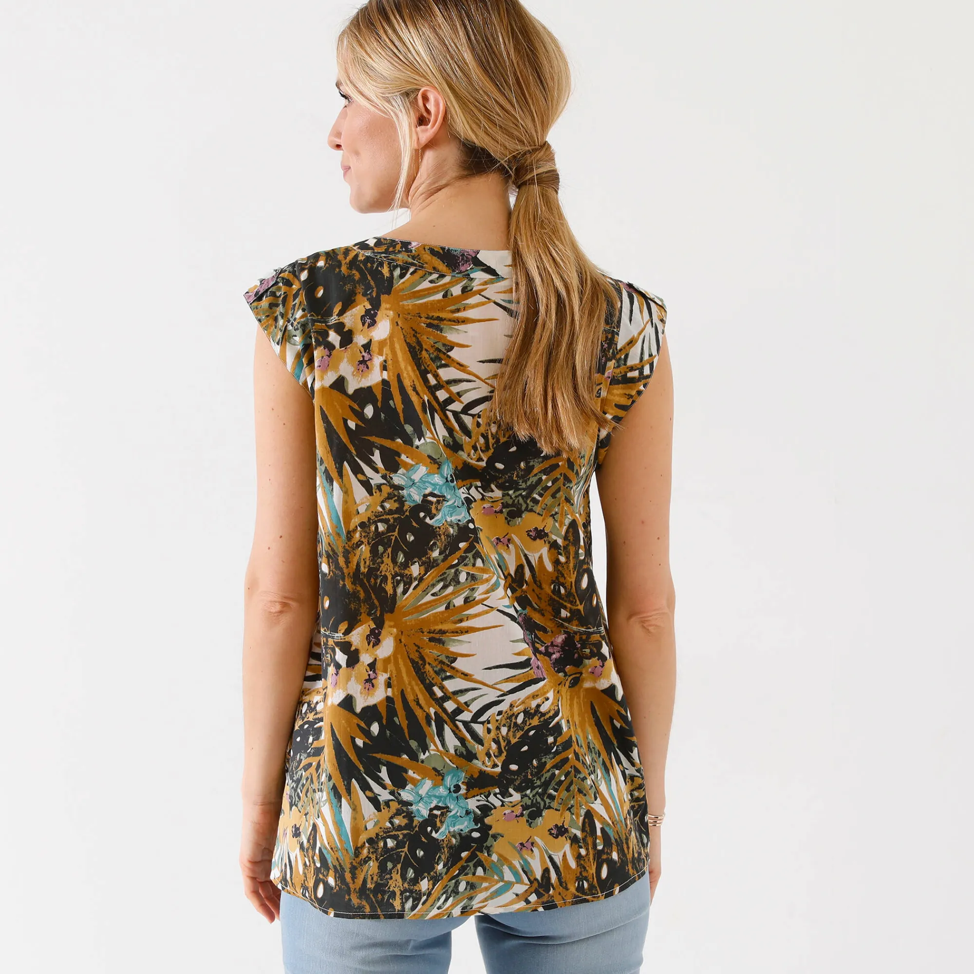 Bloes En Tuniek<Blancheporte Tuniek met exotische print honing