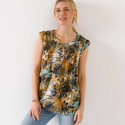 Bloes En Tuniek<Blancheporte Tuniek met exotische print honing