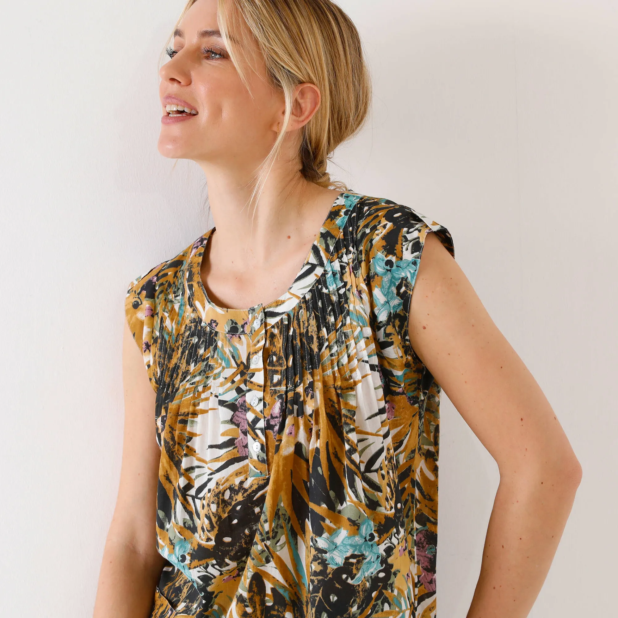 Bloes En Tuniek<Blancheporte Tuniek met exotische print honing