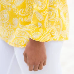 Bloes En Tuniek<Blancheporte Tuniek met kasjmierprint en oprolbare mouwen geel / wit