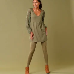 Feestoutfits Dames|T-Shirt En Topje<Blancheporte Tuniek met lange mouwen en kant bronskleur