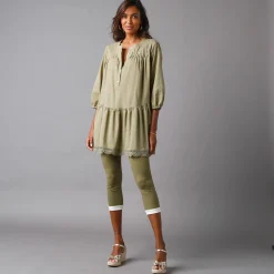 Bloes En Tuniek<Blancheporte Tuniek met macramé en 3/4-mouwen bronskleur