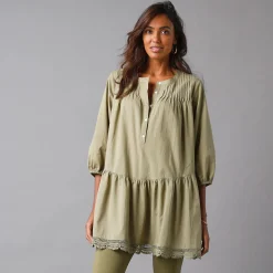 Bloes En Tuniek<Blancheporte Tuniek met macramé en 3/4-mouwen bronskleur