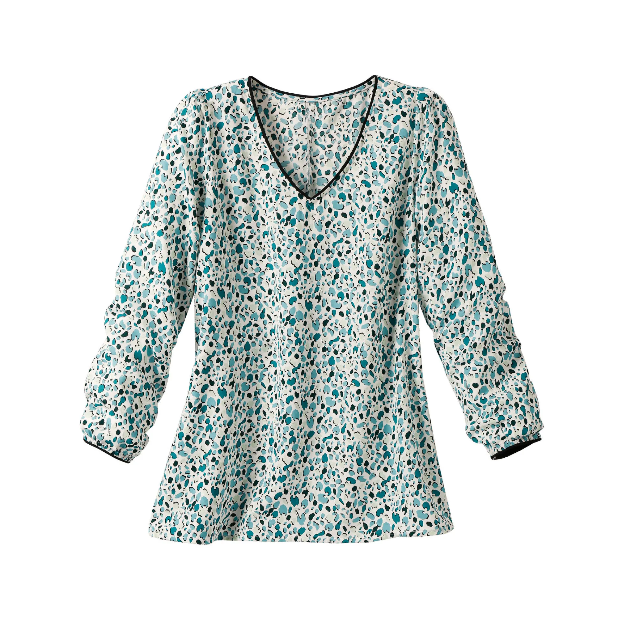 Bloes En Tuniek<Blancheporte Tuniek met minimalistische print, crêpe ecru / groen