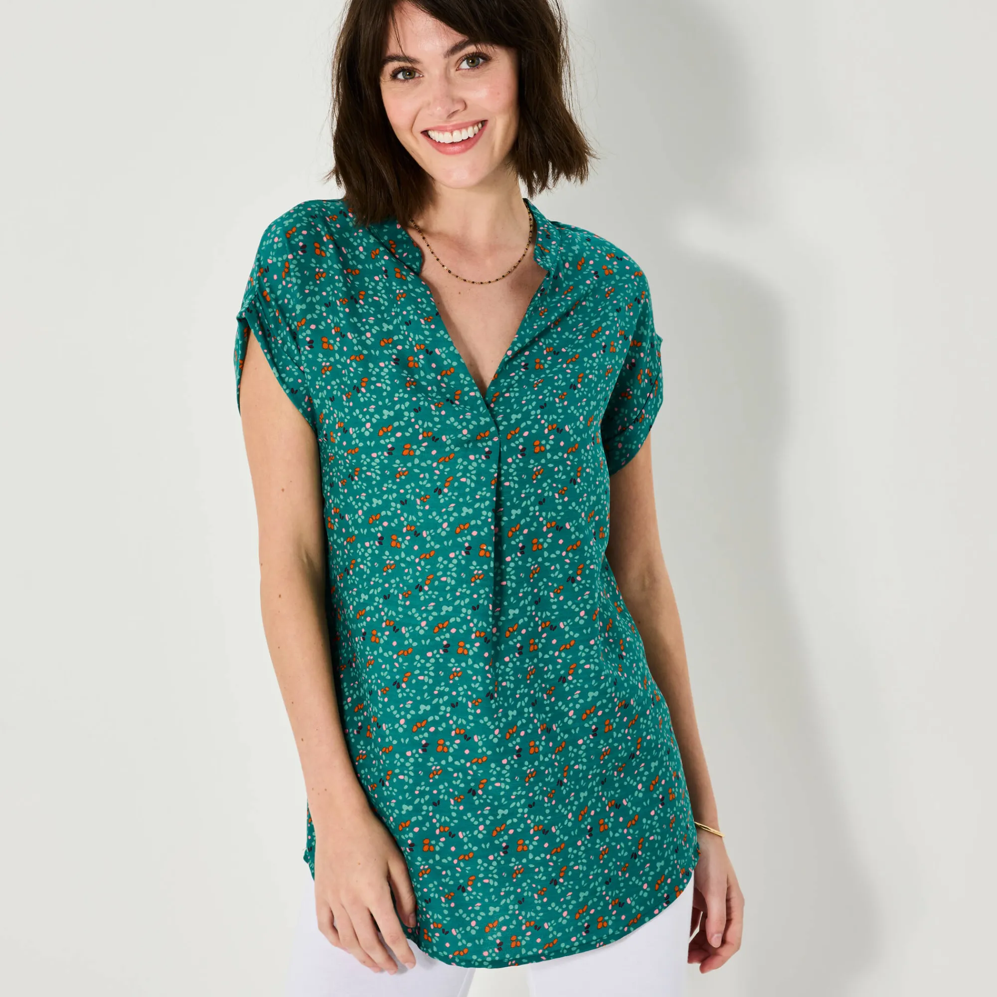 Bloes En Tuniek<Blancheporte Tuniek met minimalistische print groen / veelkleurig