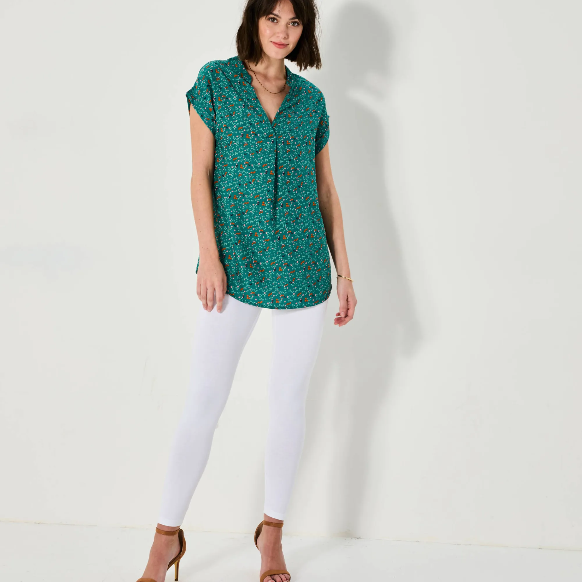 Bloes En Tuniek<Blancheporte Tuniek met minimalistische print groen / veelkleurig