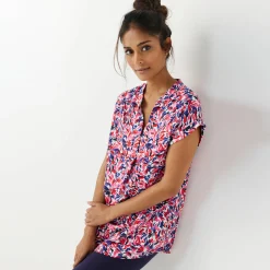 Bloes En Tuniek<Blancheporte Tuniek met mouwomslagen, veelkleurige print ecru / rood