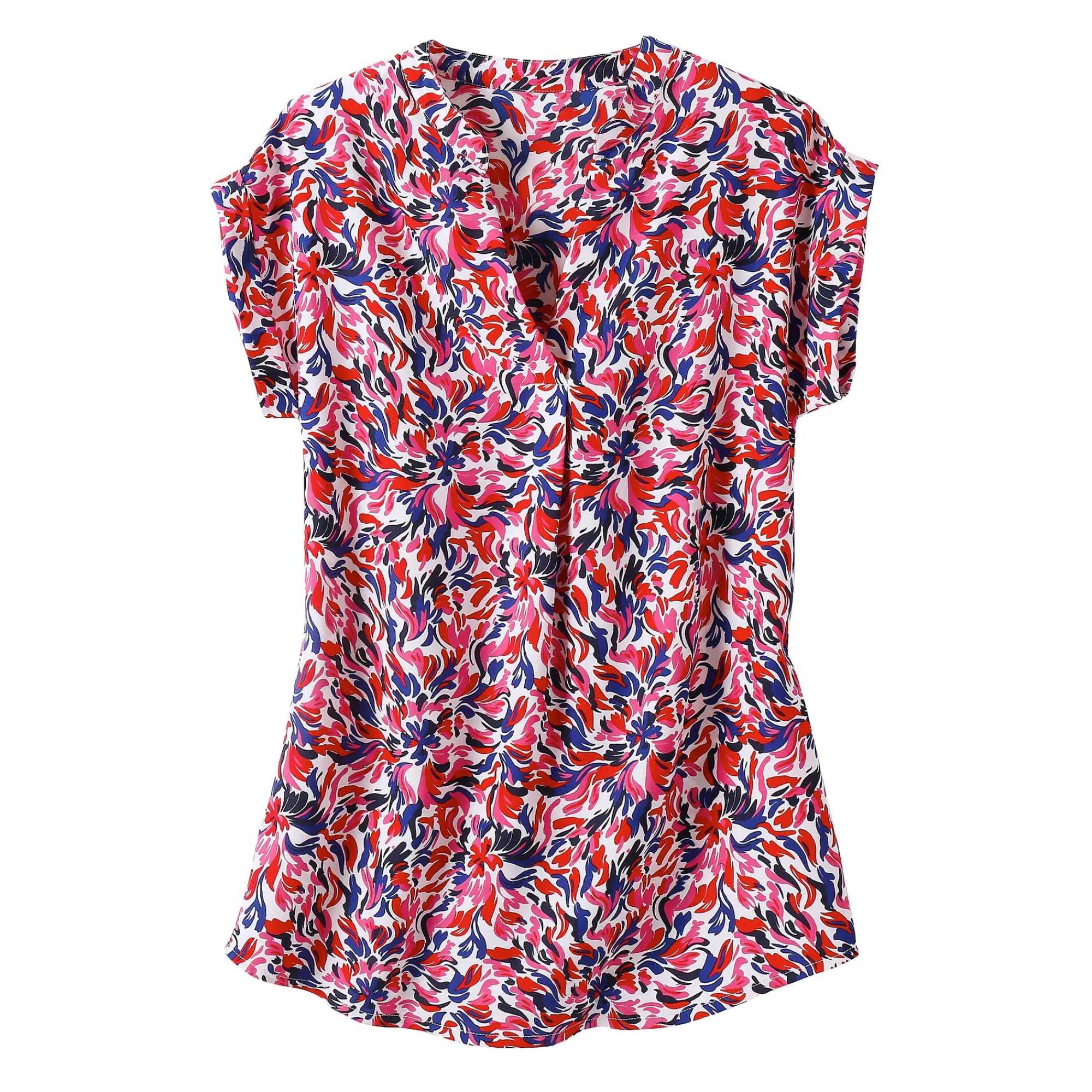 Bloes En Tuniek<Blancheporte Tuniek met mouwomslagen, veelkleurige print ecru / rood
