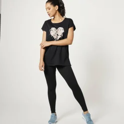 T-Shirt En Topje|Bloes En Tuniek<Blancheporte Tuniek met ronde hals en geplaatste print zwart