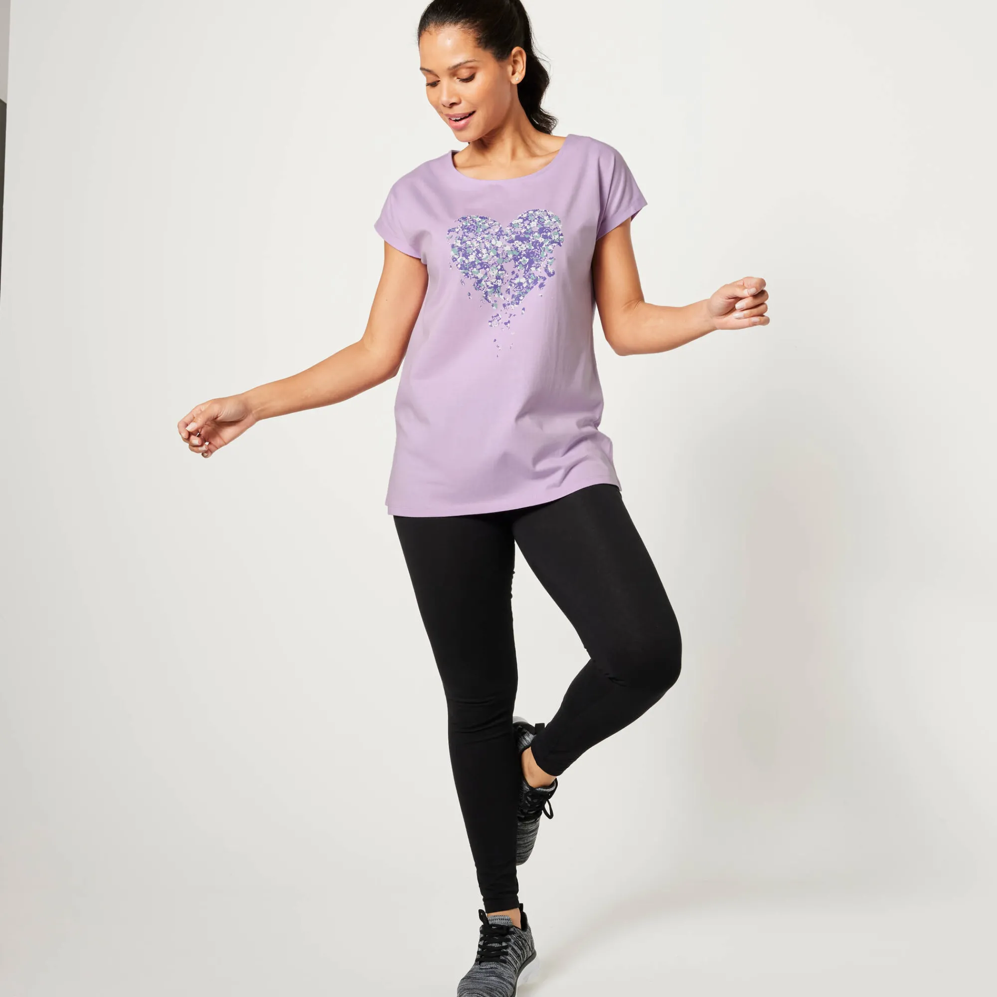 T-Shirt En Topje|Bloes En Tuniek<Blancheporte Tuniek met ronde hals en geplaatste print mauve