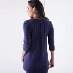 T-Shirt En Topje|Bloes En Tuniek<Blancheporte Tuniek met V-hals en grafische print marine / groen