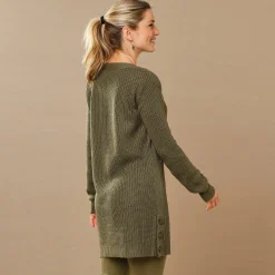 Trui En Vest<Blancheporte Tuniektrui met knoopsluiting en mohairtouch bronskleur