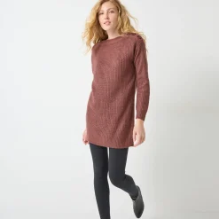 Trui En Vest<Blancheporte Tuniektrui met knoopsluiting en mohairtouch chocolade