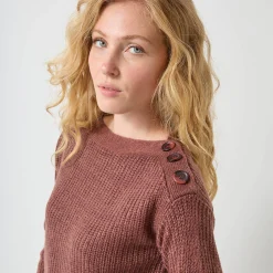 Trui En Vest<Blancheporte Tuniektrui met knoopsluiting en mohairtouch chocolade