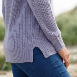 Trui En Vest<Blancheporte Tuniektrui met V-hals in patenttricot parma