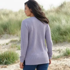 Trui En Vest<Blancheporte Tuniektrui met V-hals in patenttricot parma