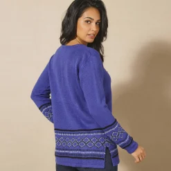 Trui En Vest<Blancheporte Tuniektrui, onderkant en polsen in jacquard korenbloem