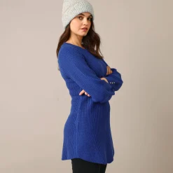 Trui En Vest<Blancheporte Tunietrui in fantasietricot blauw