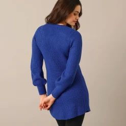 Trui En Vest<Blancheporte Tunietrui in fantasietricot blauw