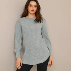 Trui En Vest<Blancheporte Tunietrui in fantasietricot chiné grijs
