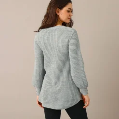 Trui En Vest<Blancheporte Tunietrui in fantasietricot chiné grijs