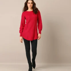 Trui En Vest<Blancheporte Tunietrui in fantasietricot framboos
