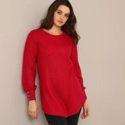 Trui En Vest<Blancheporte Tunietrui in fantasietricot framboos