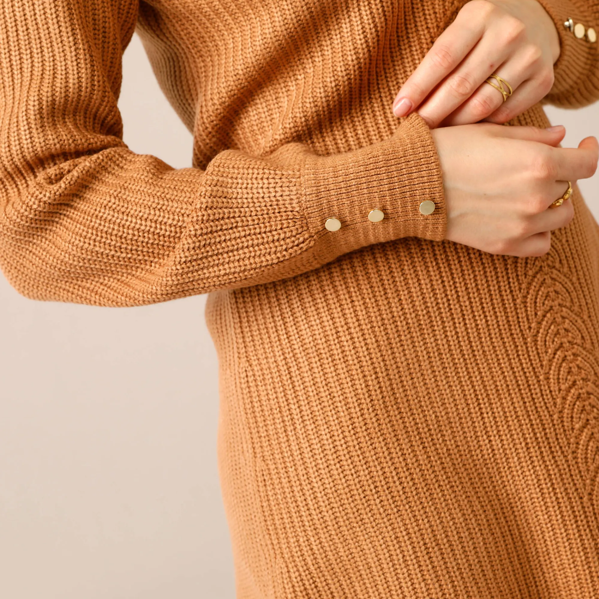 Trui En Vest<Blancheporte Tunietrui in fantasietricot hazelnootbruin