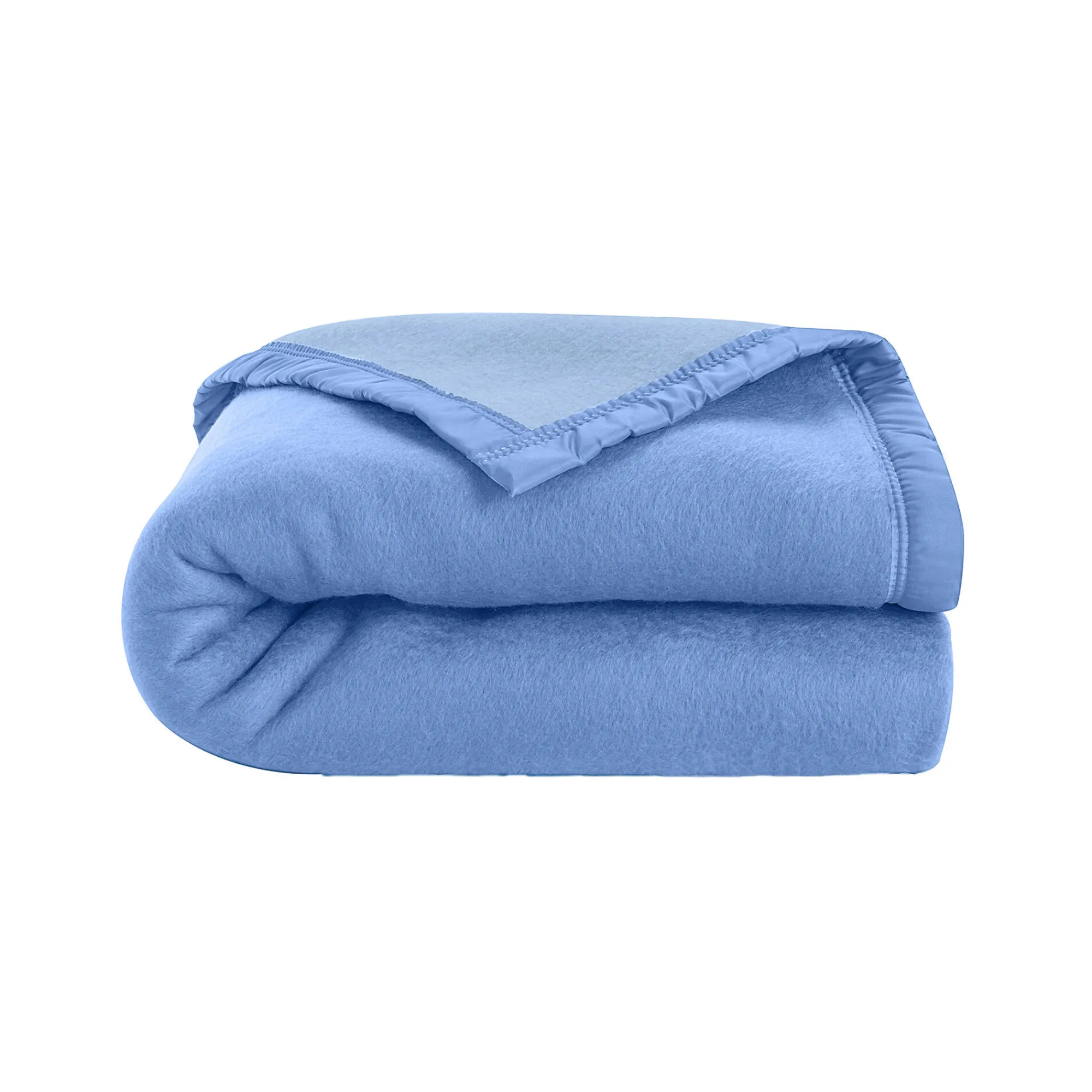 Deken<Blancheporte Tweekleurig deken blauw