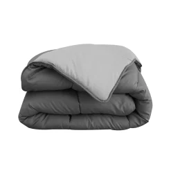 Dekbed<Blancheporte Tweekleurig deken in microvezel 350g/m2 grijs / antraciet