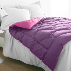 Donsdeken|Dekbed<Blancheporte Tweekleurig donsdeken fuchsia / aubergine