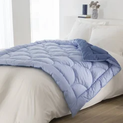 Dekbed<Blancheporte Tweekleurig donsdeken indigo / blauw