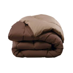 Dekbed<Blancheporte Tweekleurig donsdeken taupe / chocolade