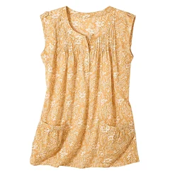 Bloes En Tuniek<Blancheporte Tweekleurige, bedrukte tuniek honing / wit