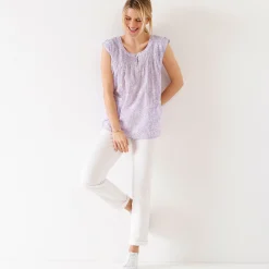 Bloes En Tuniek<Blancheporte Tweekleurige, bedrukte tuniek parma / wit