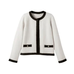 Trui En Vest<Blancheporte Tweekleurige cardigan in jasjesstijl, jerseytricot ecru / zwart