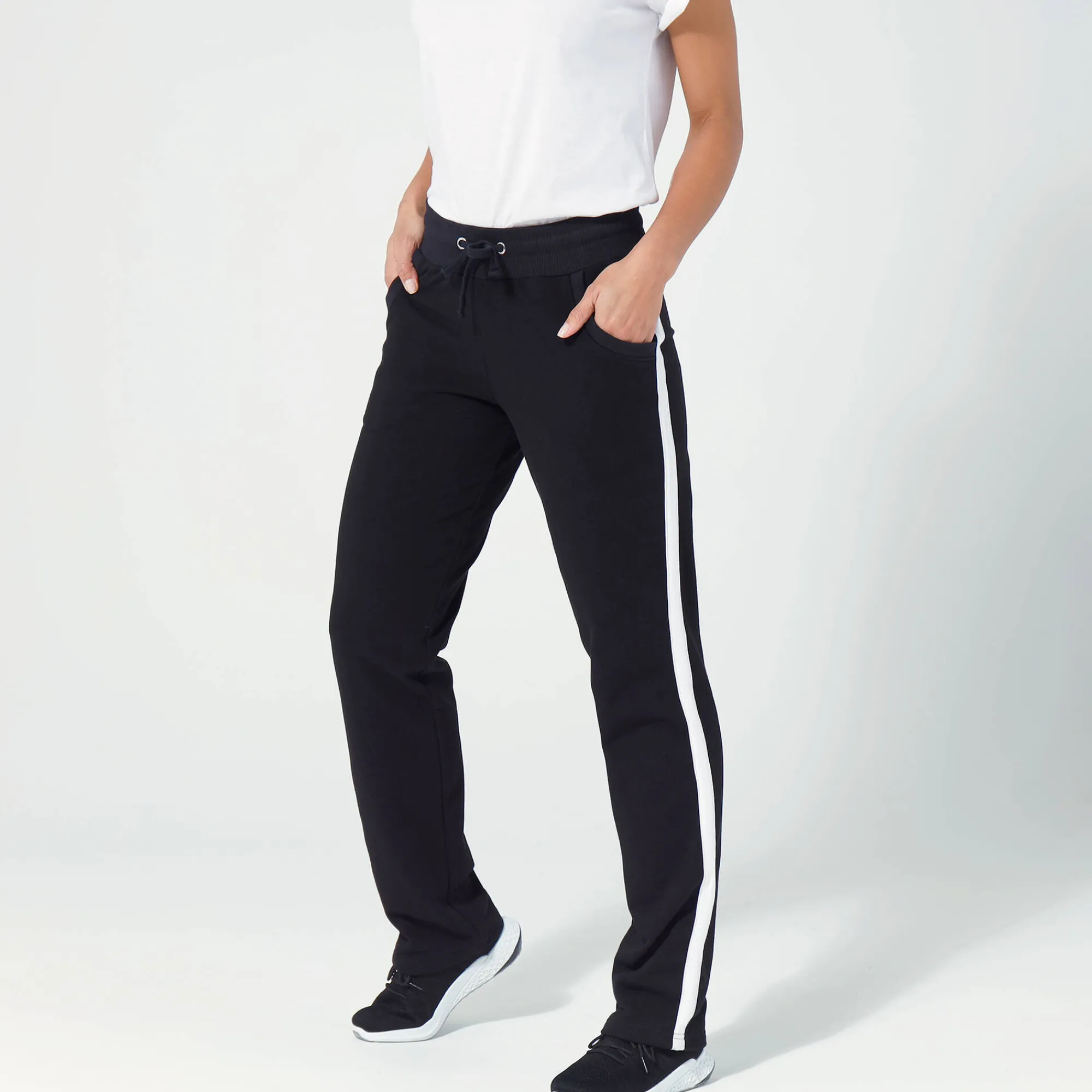Broek<Blancheporte Tweekleurige joggingbroek zwart / wit