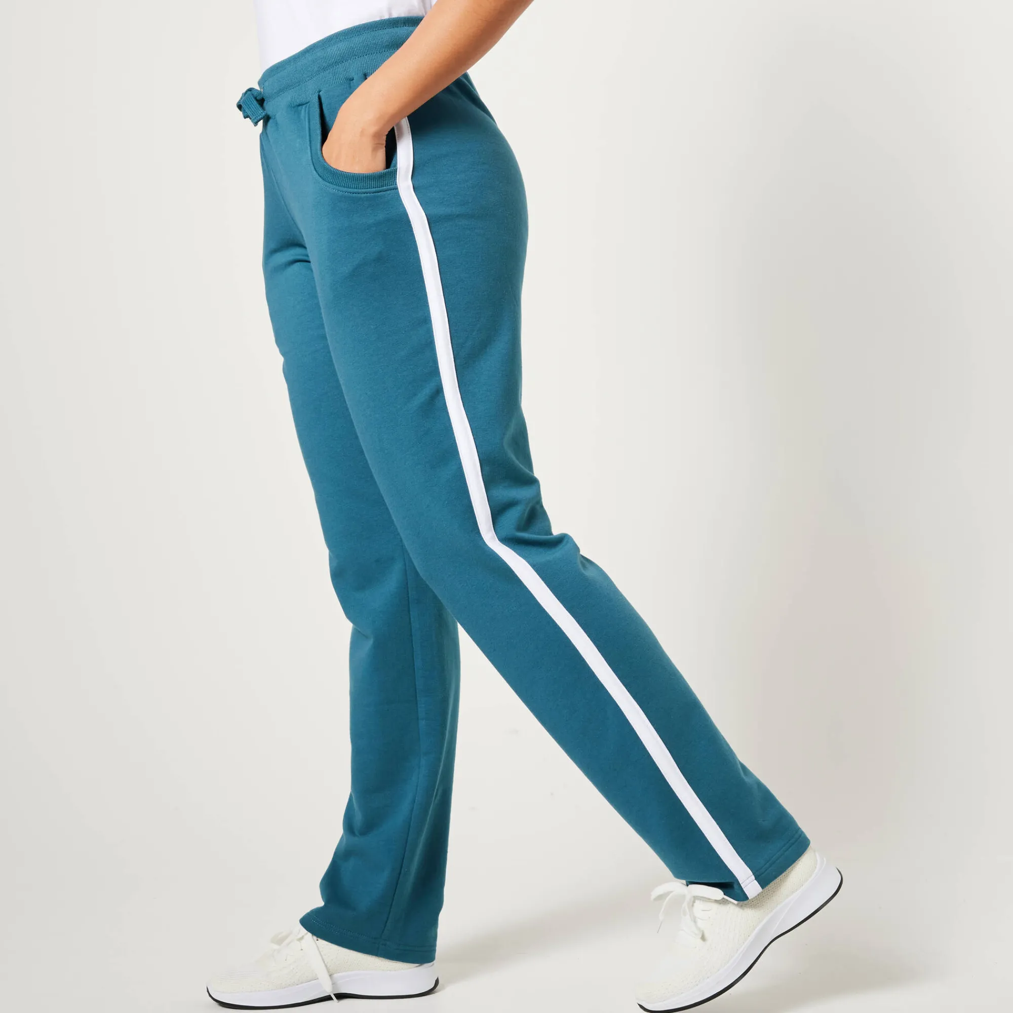 Broek<Blancheporte Tweekleurige joggingbroek eendenblauw / wit