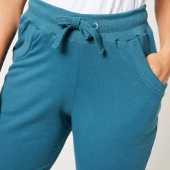 Broek<Blancheporte Tweekleurige joggingbroek eendenblauw / wit