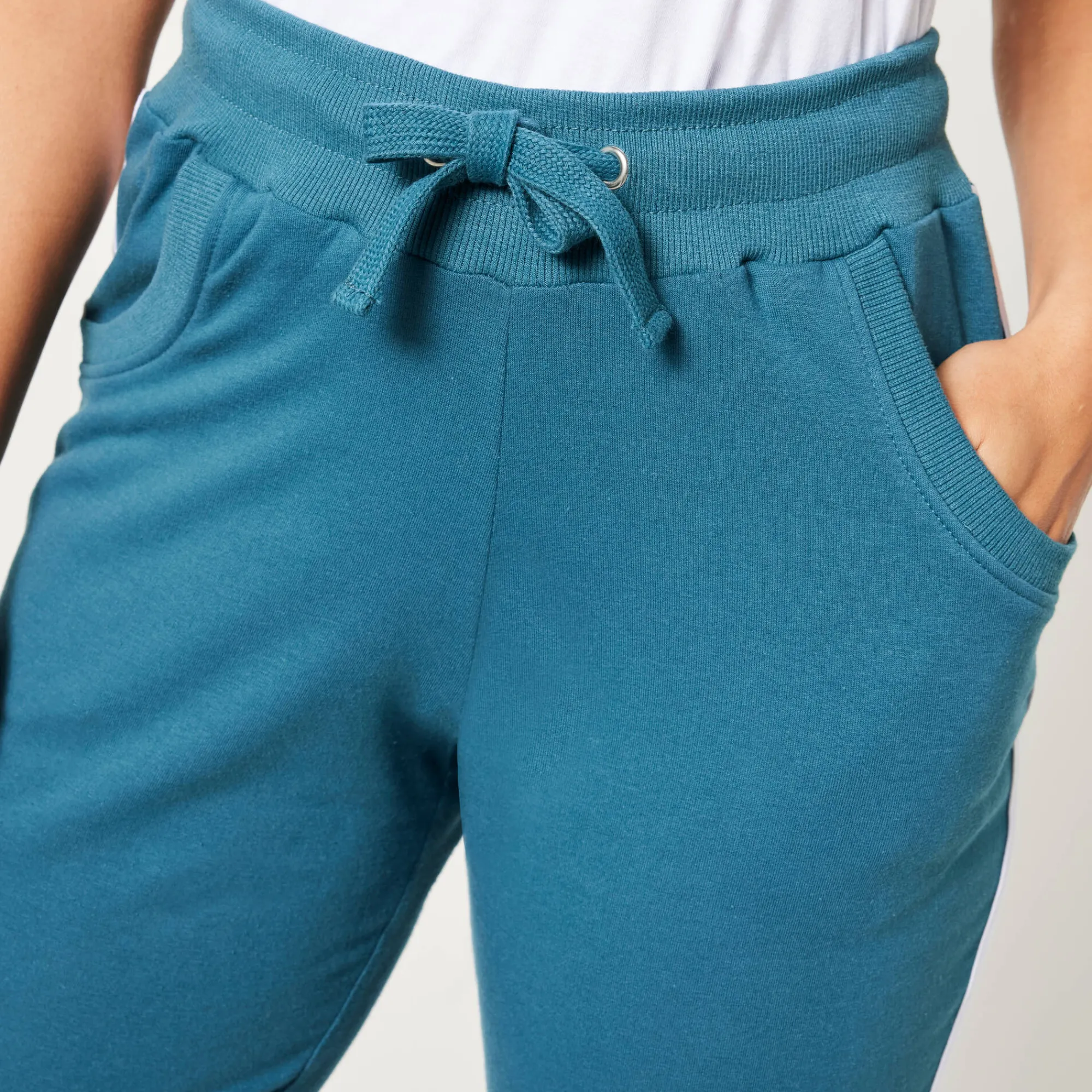 Broek<Blancheporte Tweekleurige joggingbroek eendenblauw / wit