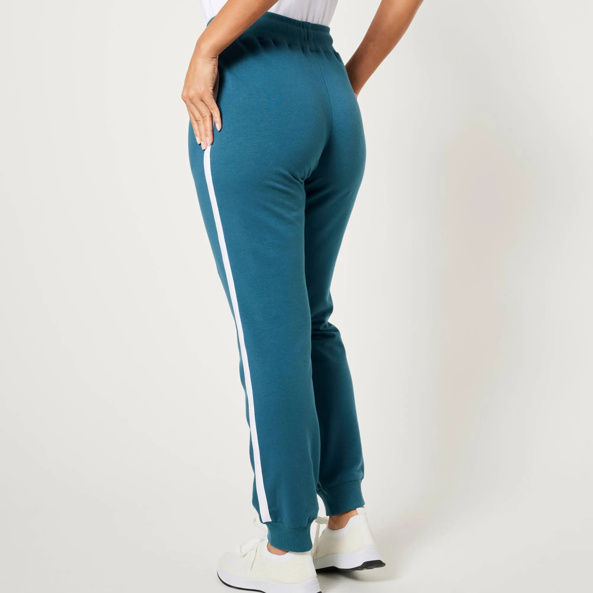 Broek<Blancheporte Tweekleurige joggingbroek eendenblauw / wit