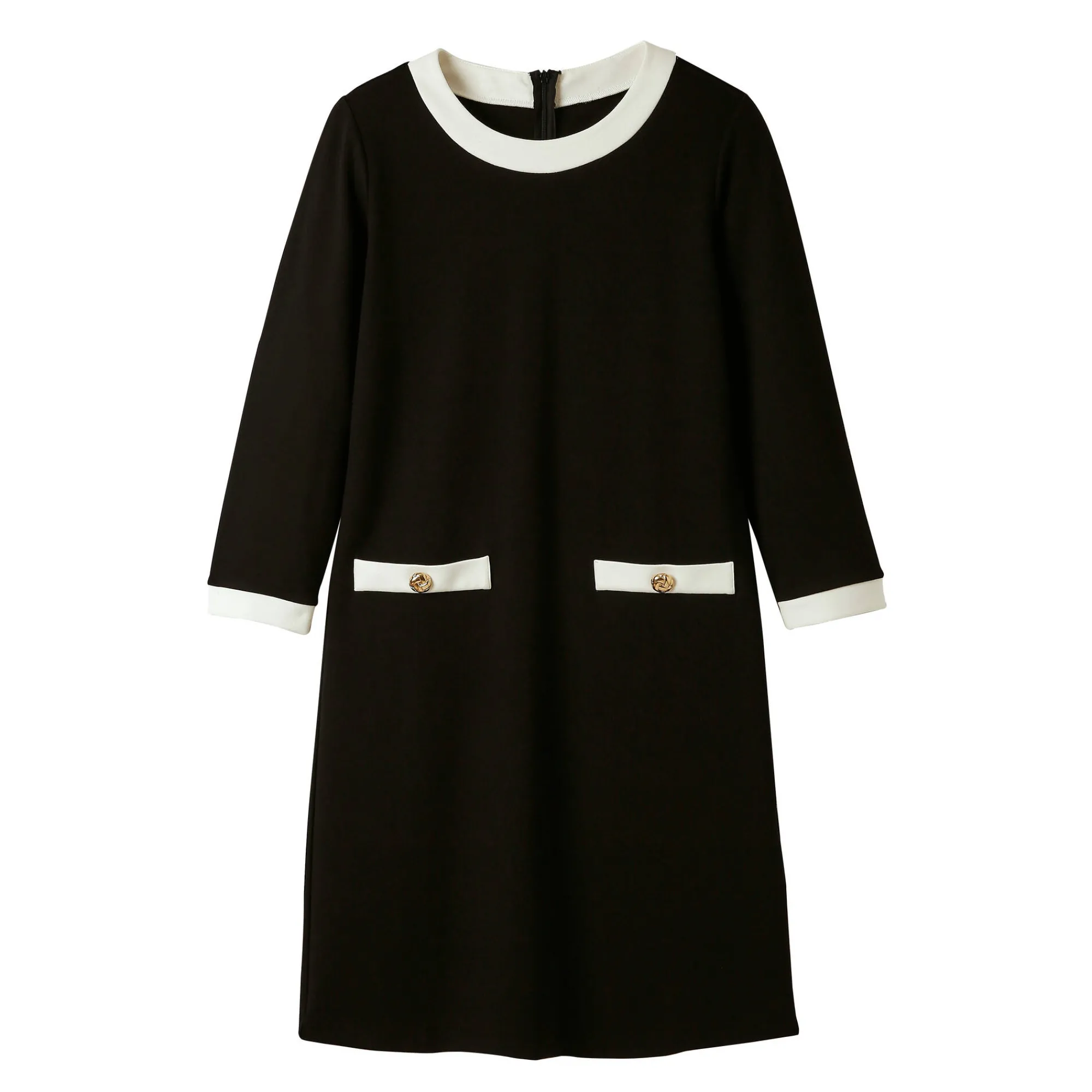 Jurk<Blancheporte Tweekleurige jurk, milanotricot zwart / ecru