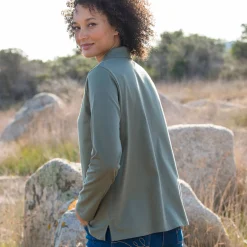 T-Shirt En Topje<Blancheporte Tweekleurige polo in jerseytricot kaki / grijs