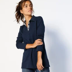 T-Shirt En Topje<Blancheporte Tweekleurige polo in jerseytricot marine / grijs