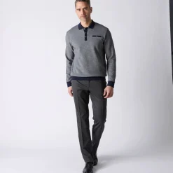T-Shirt, Hemd En Polo<Blancheporte Tweekleurige polo in warm tricot, lange mouwen marine
