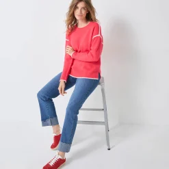 Trui En Vest<Blancheporte Tweekleurige trui in streelzacht tricot roze